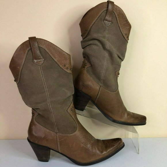 pull on mid calf boots